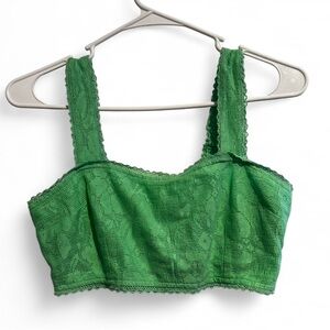 Aerie Green Lace Crop Top